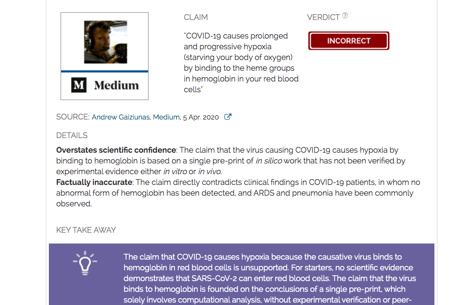 Claim That SARS-CoV-2 Binds To Hemoglobin In Red Blood Cells ...