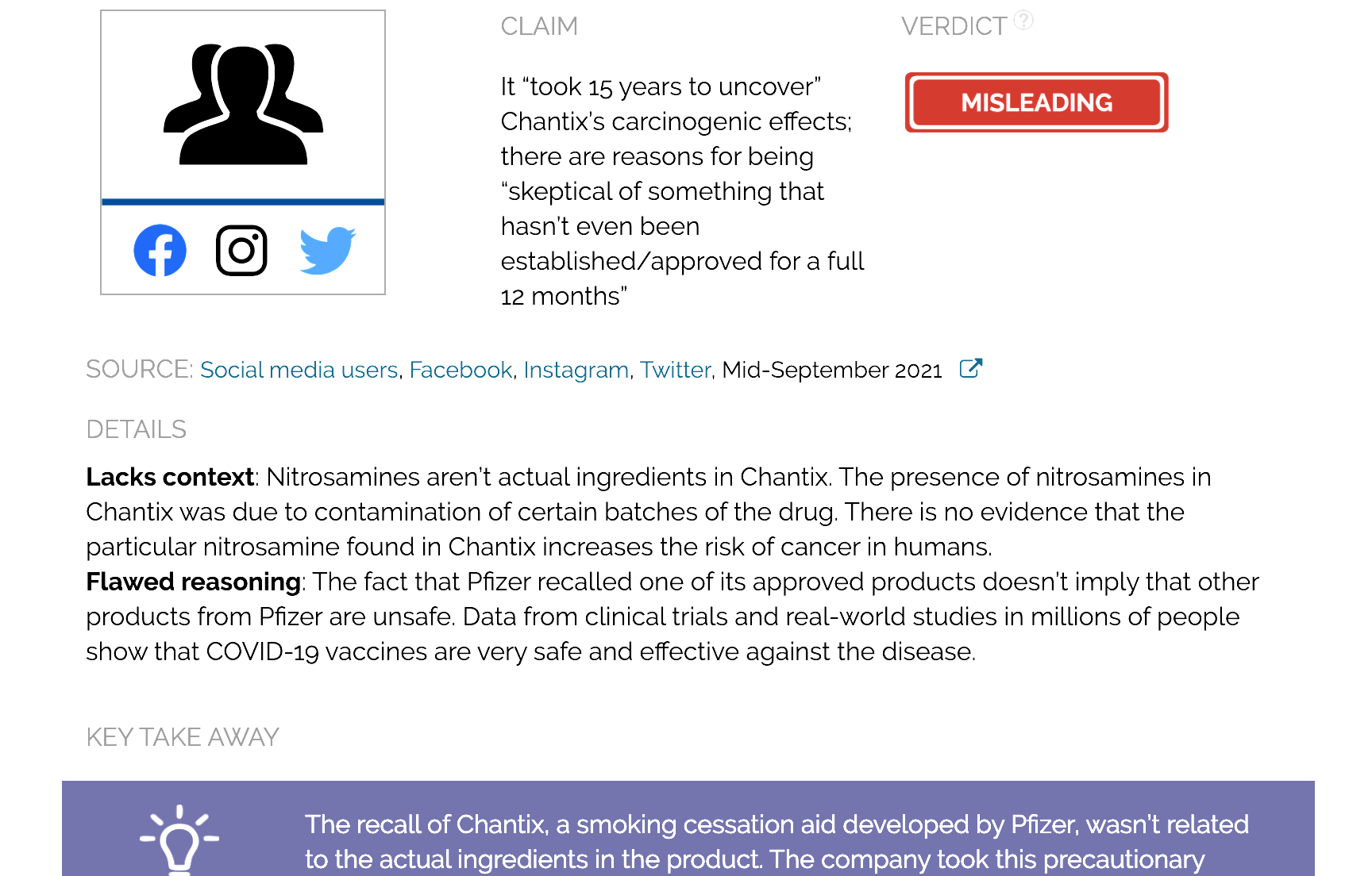 No evidence suggests that Pfizer’s smoking cessation medication Chantix