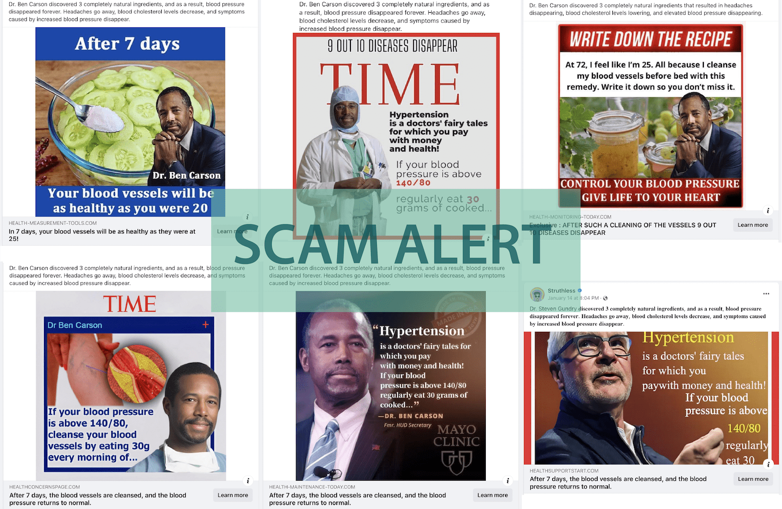 Scam ads use a fake endorsement by Ben Carson to promote unproven