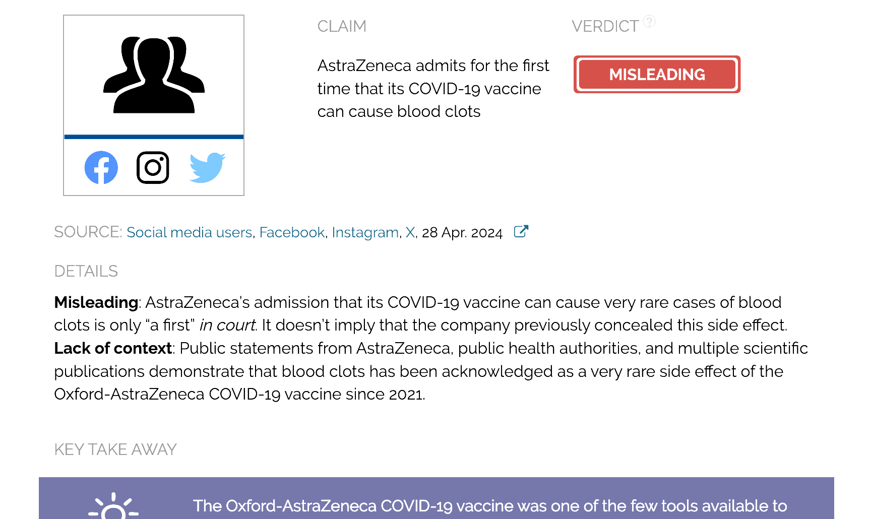 Very rare cases of blood clots linked to the OxfordAstraZeneca COVID