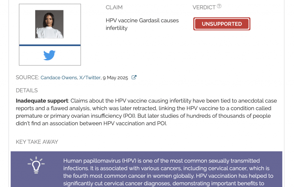 candace owens hpv vaccine infertility